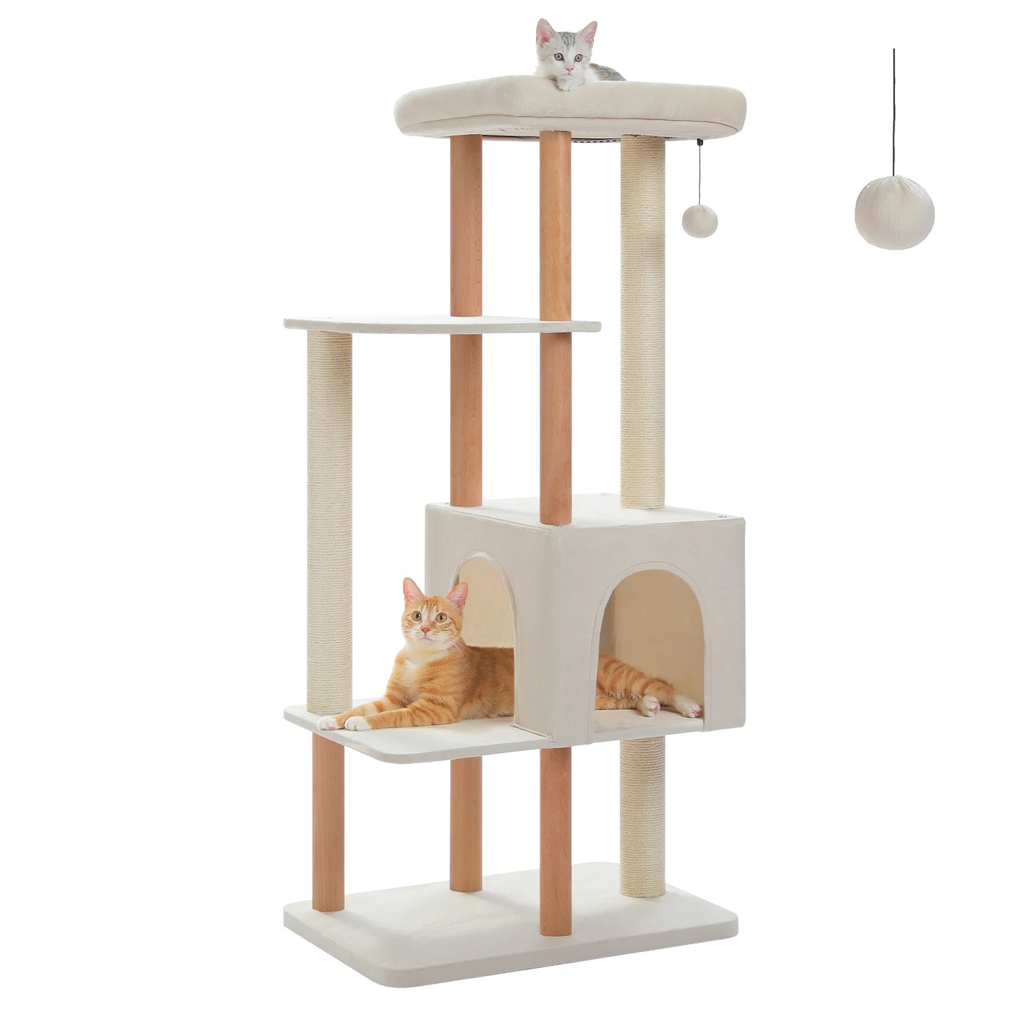 PAWZ Road Modern Cat Tree For Indoor Cats Four-Tier