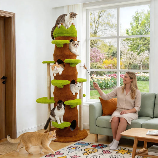 BINGOPAW Multi Level Indoor Cat Tower With Scratching Posts