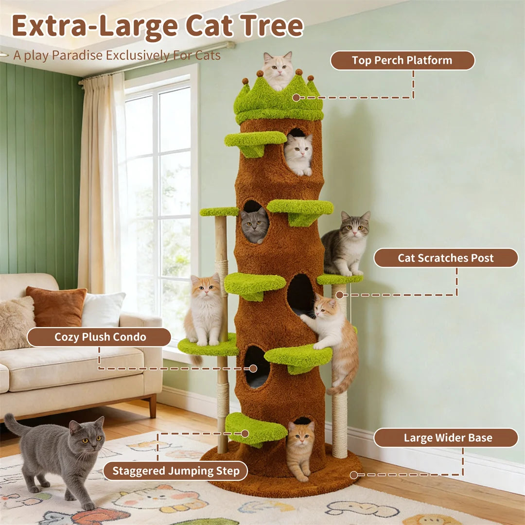 BINGOPAW Multi Level Indoor Cat Tower With Scratching Posts
