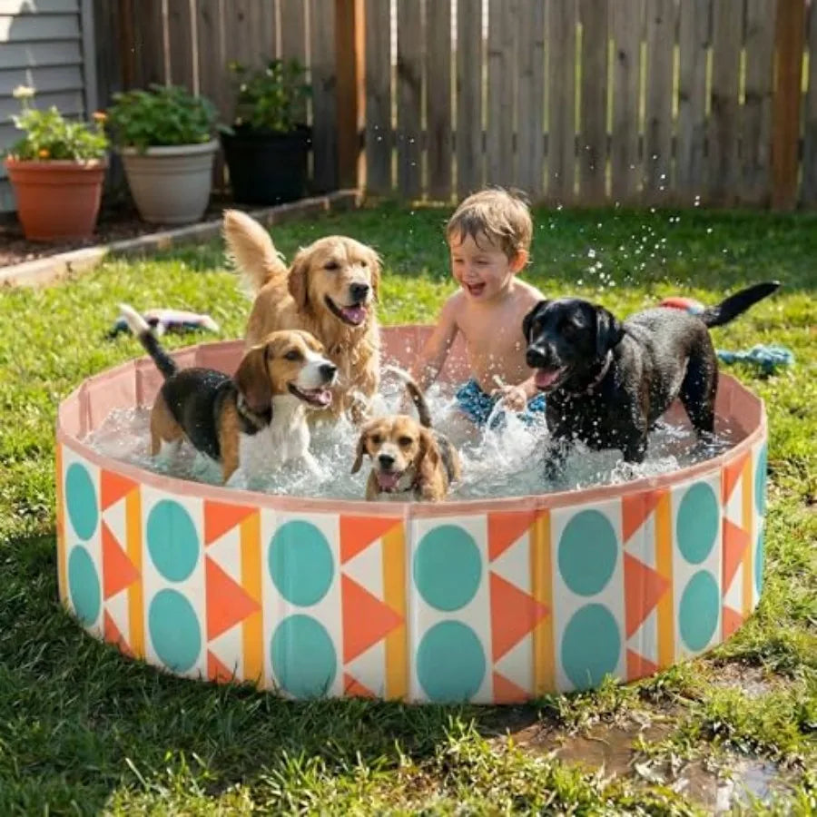 Foldable Dog Pool Portable Heavy-Duty Plastic Puppy Bathing Pool