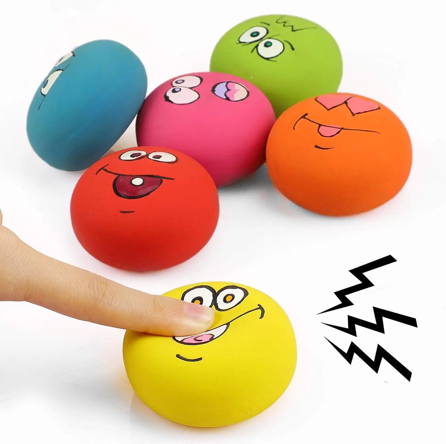 Smile Face Dog Squeaky Balls For Small Puppies Latex Toys