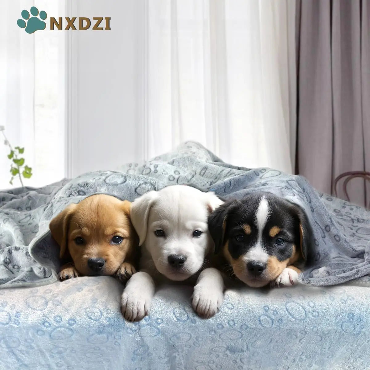 Soft Fuzzy Dog Blankets, 3 Pack Plush Crate Bed Mats