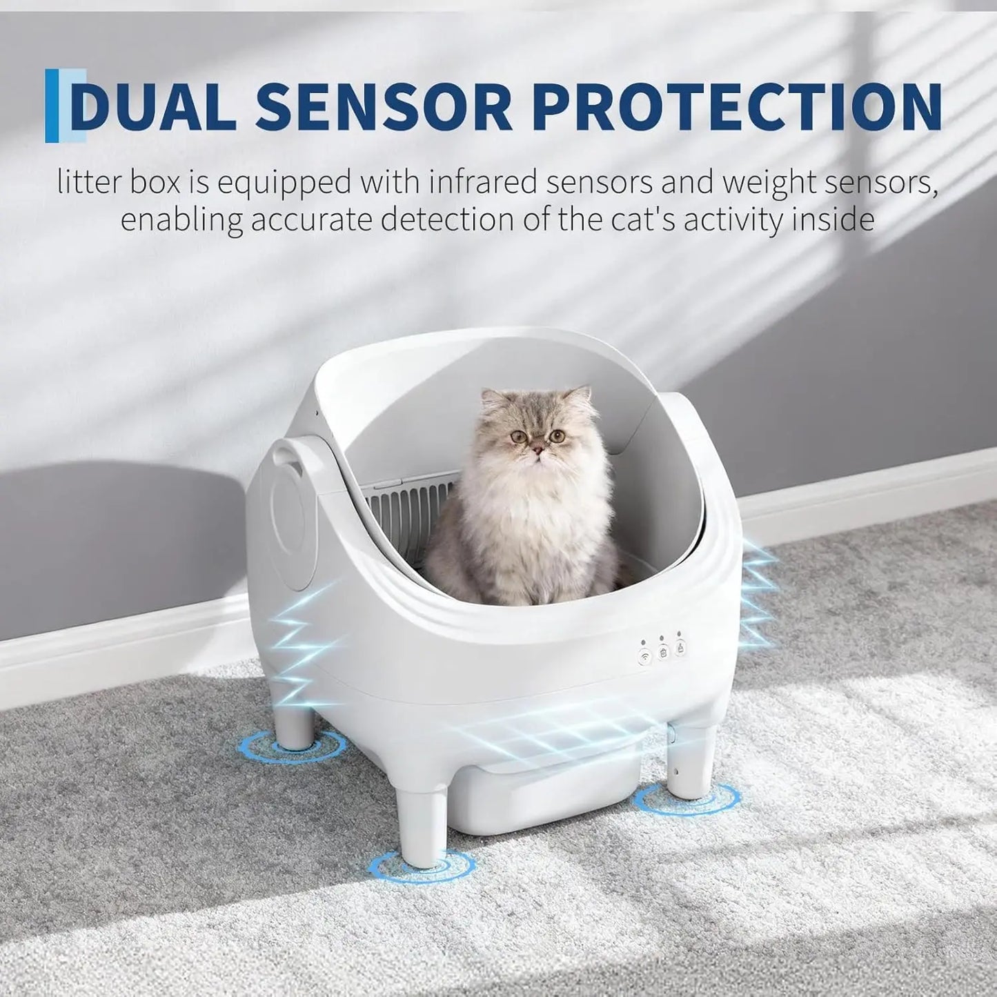 HiMISS App Controlled Self Cleaning Cat Litter Box Odor Control