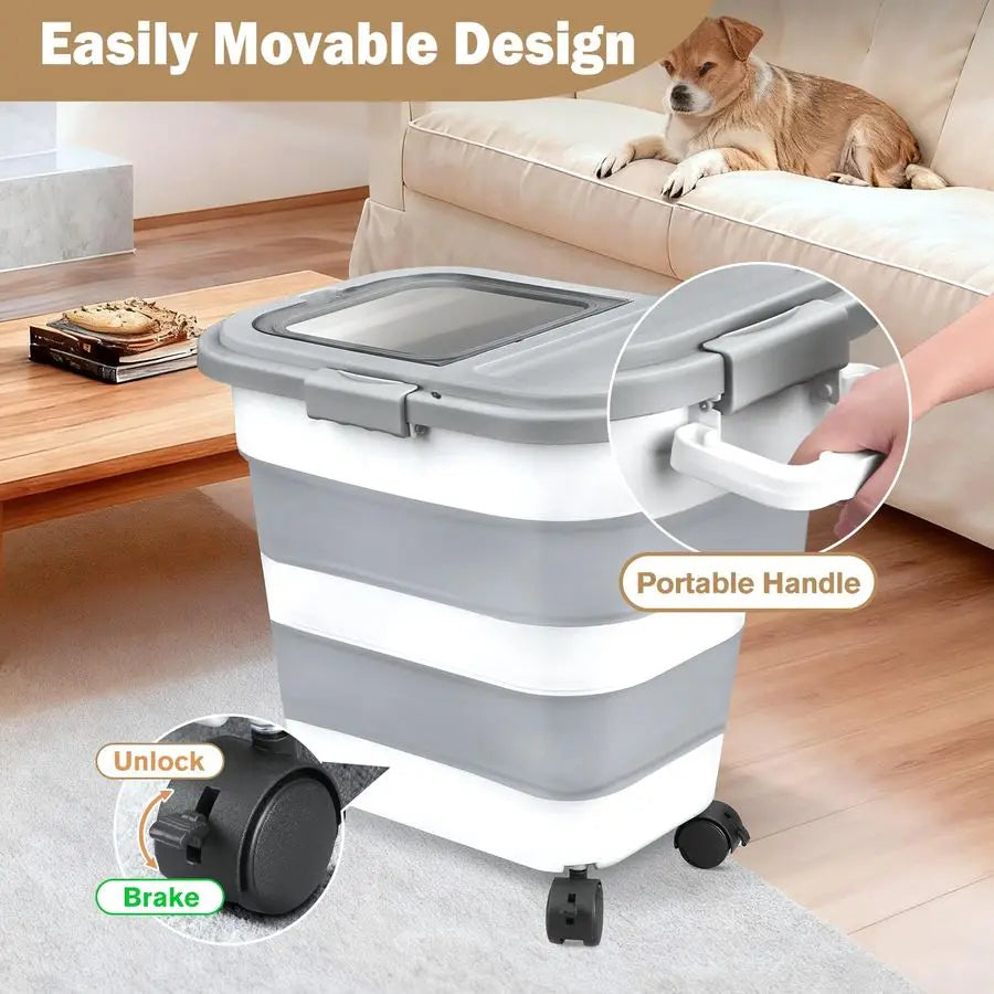 XMSJ Collapsible Airtight Rice and Pet Food Storage Container