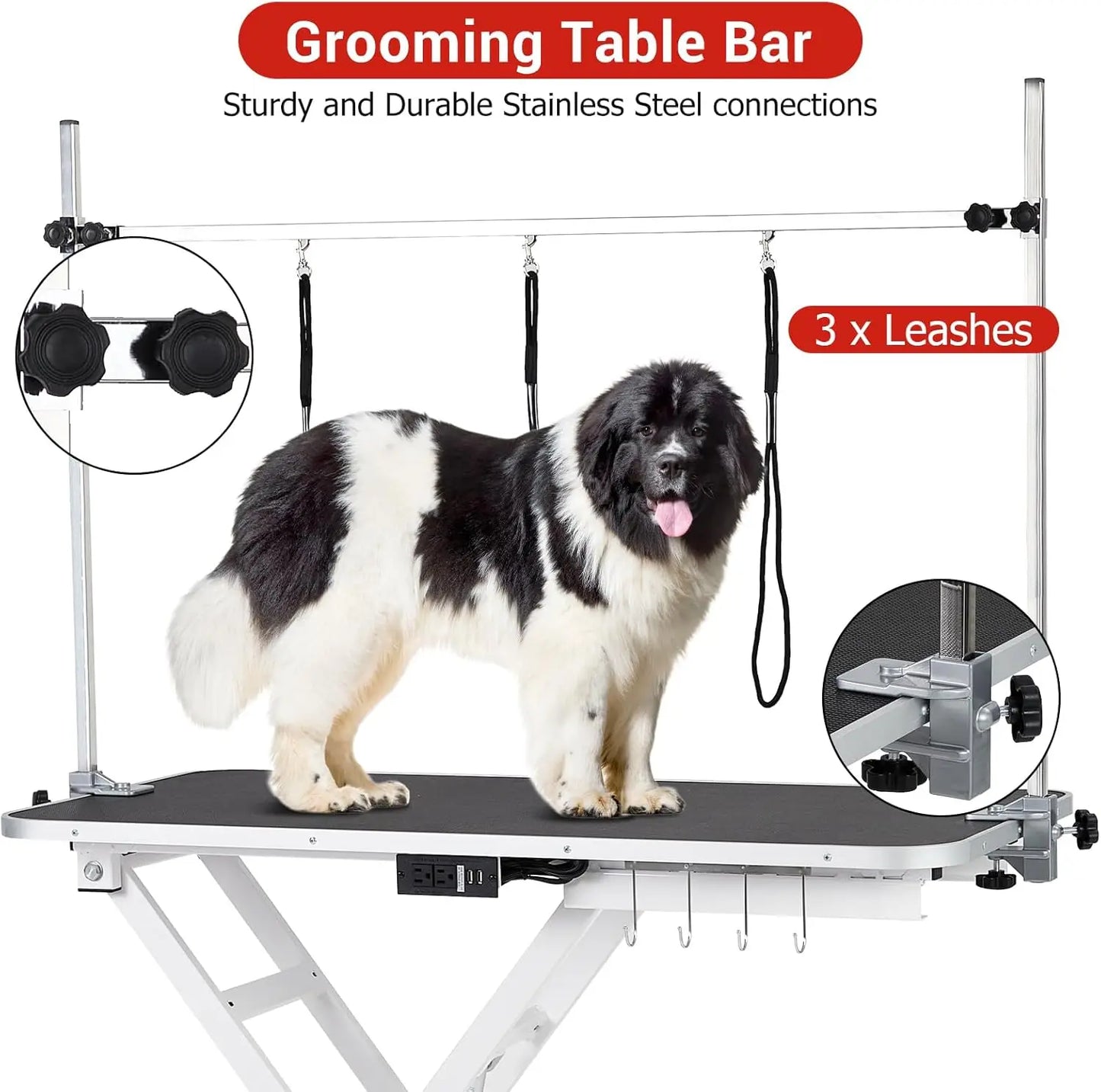 Electric Pet Grooming Table With Overhead Arm And 264 Lbs