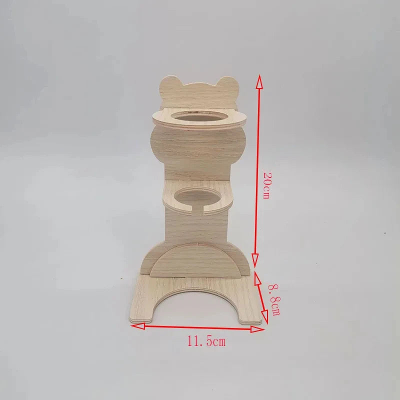 Hamster Water Bottle Rack Vertical Solid Wood Bracket