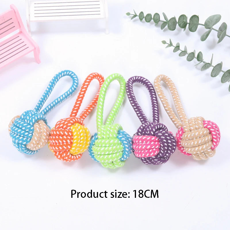 VZZ Interactive Cotton Rope Dog Ball Chew Toy Puppy