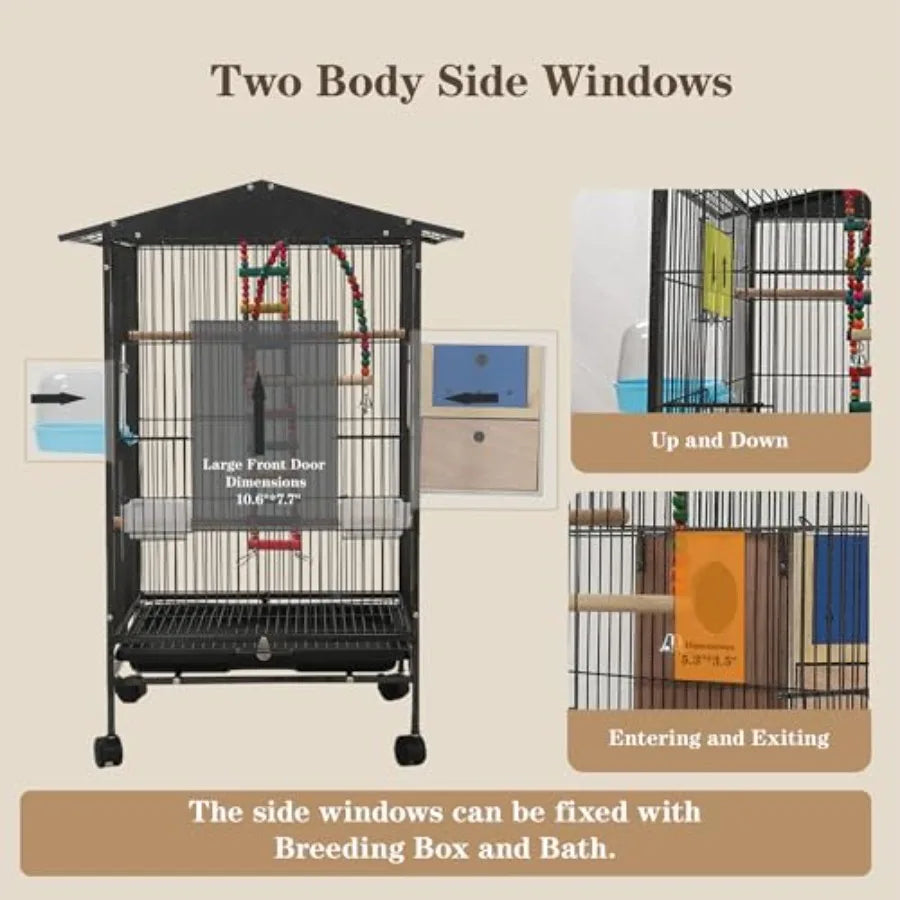 Large Parakeet Cage With Covers For Birds And Finches
