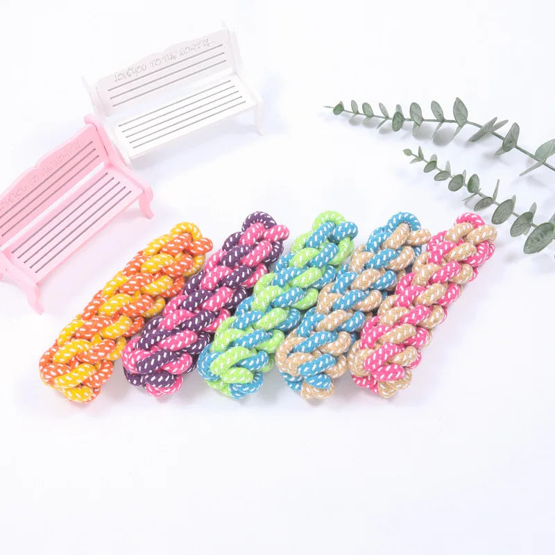 VZZ Interactive Cotton Rope Dog Ball Chew Toy Puppy