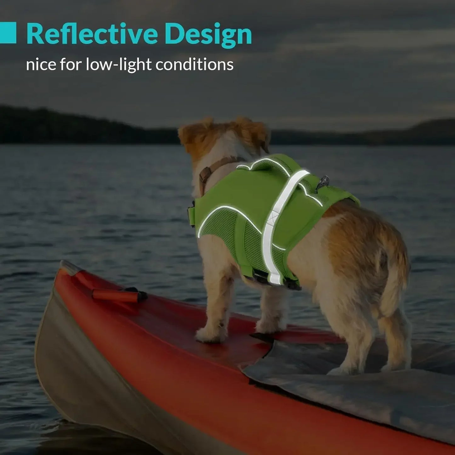 Durable Mesh Dog Life Jacket With Ergonomic Rescue Handle Reflective