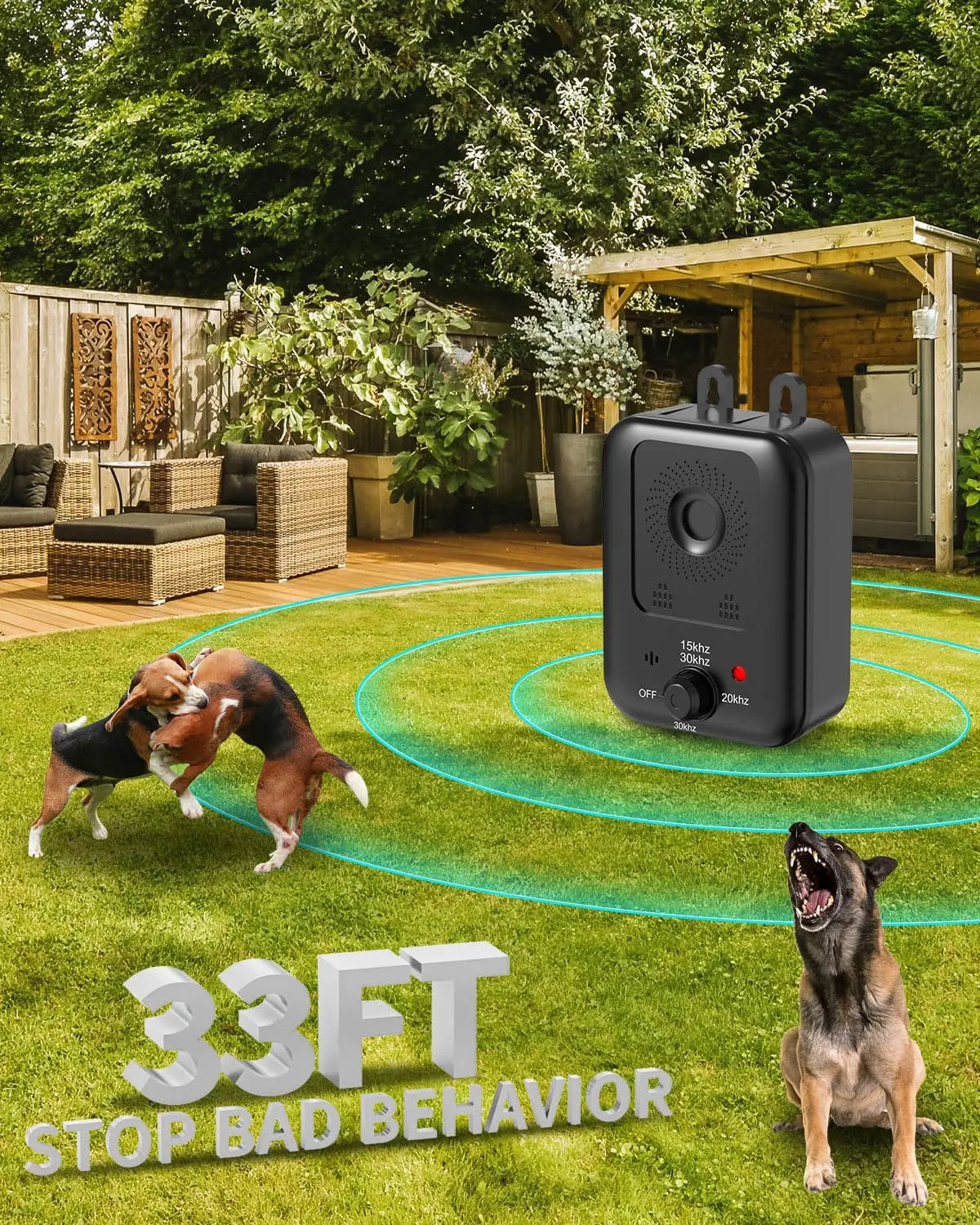 PetEdu Rechargeable Ultrasonic Dog Bark Deterrent Indoor Outdoor