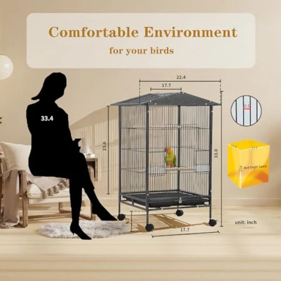Large Parakeet Cage With Covers For Birds And Finches
