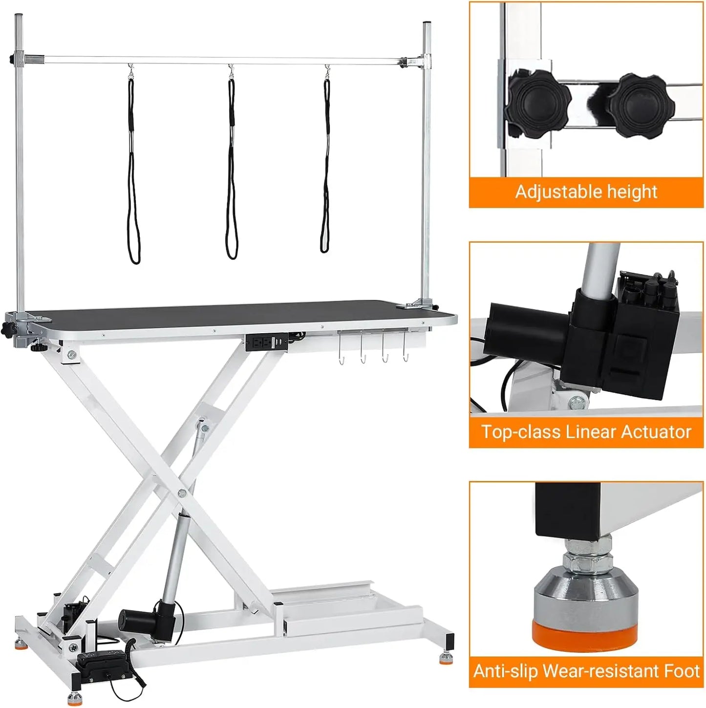 Electric Pet Grooming Table With Overhead Arm And 264 Lbs
