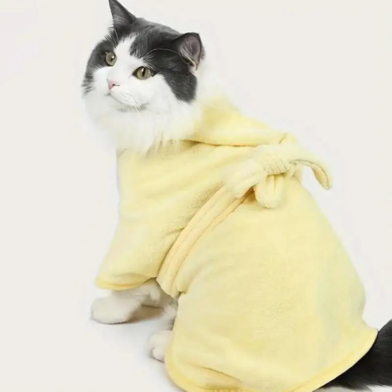 LKEEP Pet Bathrobe Towel With Cap Super Absorbent After Bath