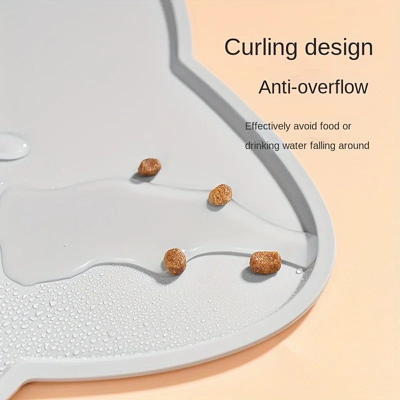 Cat And Dog Feeding Mat Silicone Waterproof With Raised Edge