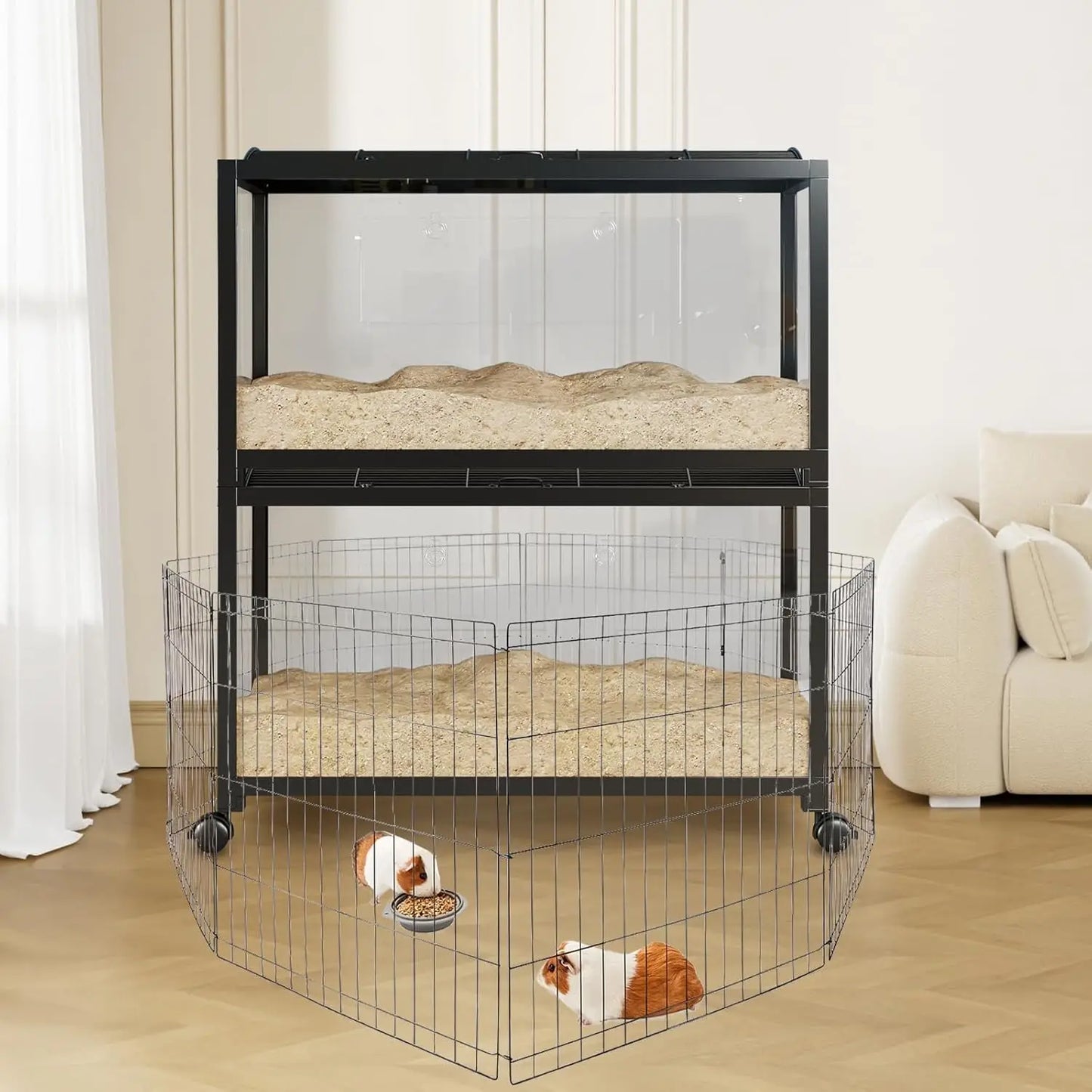 HiMISS Chew-Proof Metal Hamster Cage Stackable Small Animal Habitat