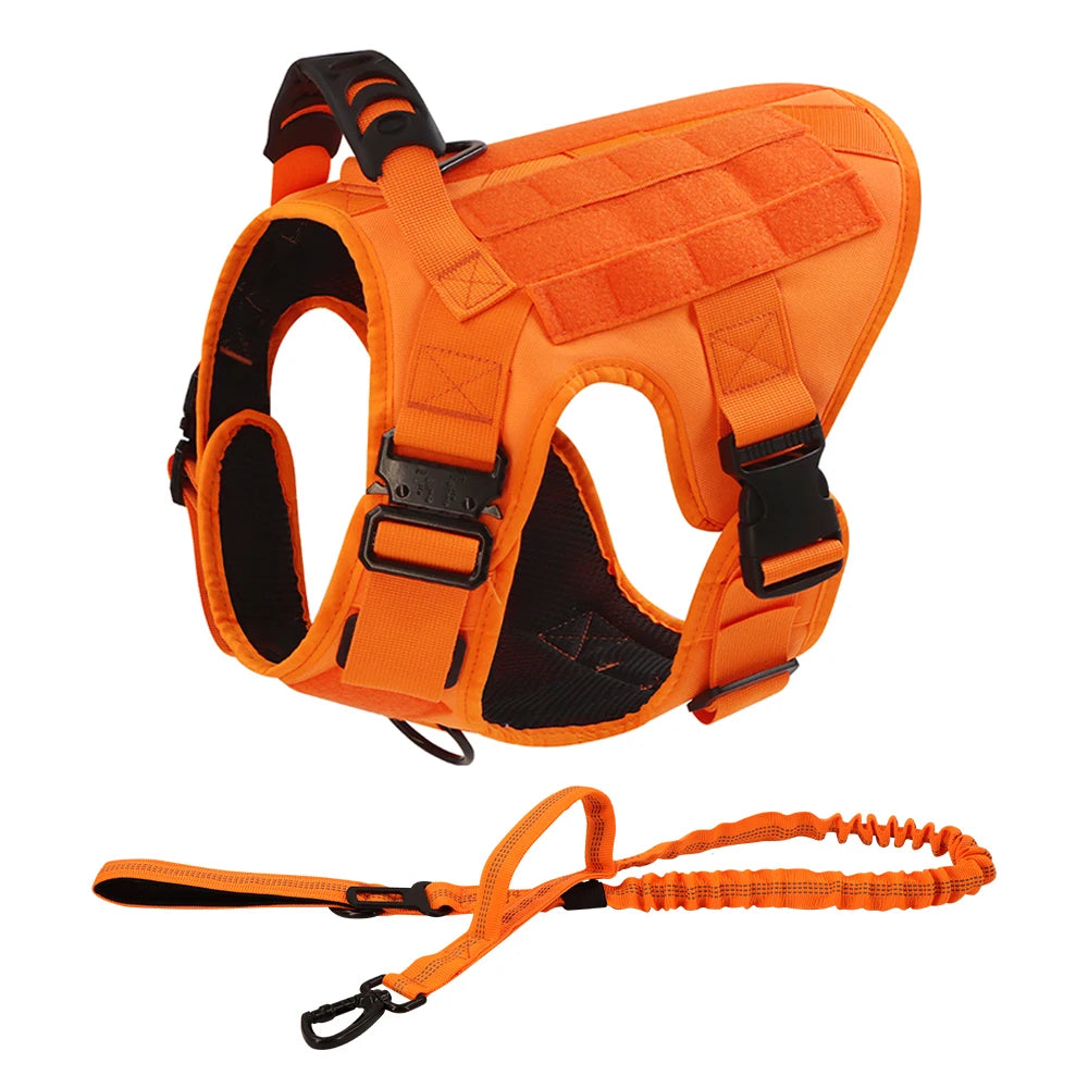 Military Camouflage Nylon Dog Harness With Adjustable Vest