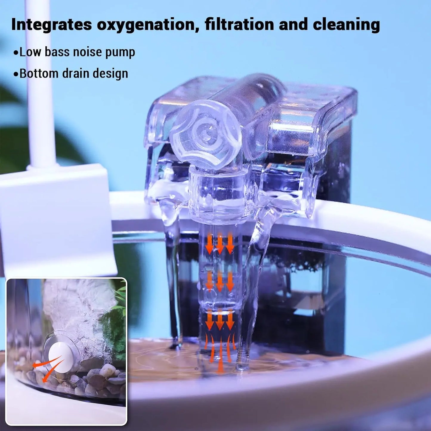 HiMISS Betta Tank Starter Kit With Quiet Filter LED Acrylic