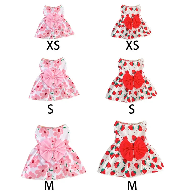Puppy Princess Lace Dress For Small Medium Dogs Bow Skirt