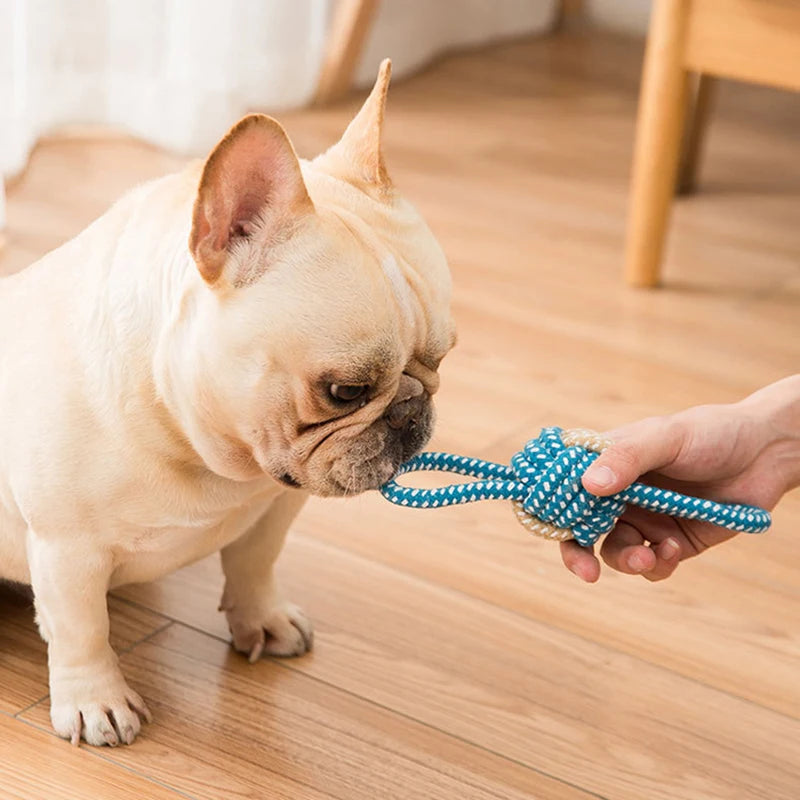 VZZ Interactive Cotton Rope Dog Ball Chew Toy Puppy