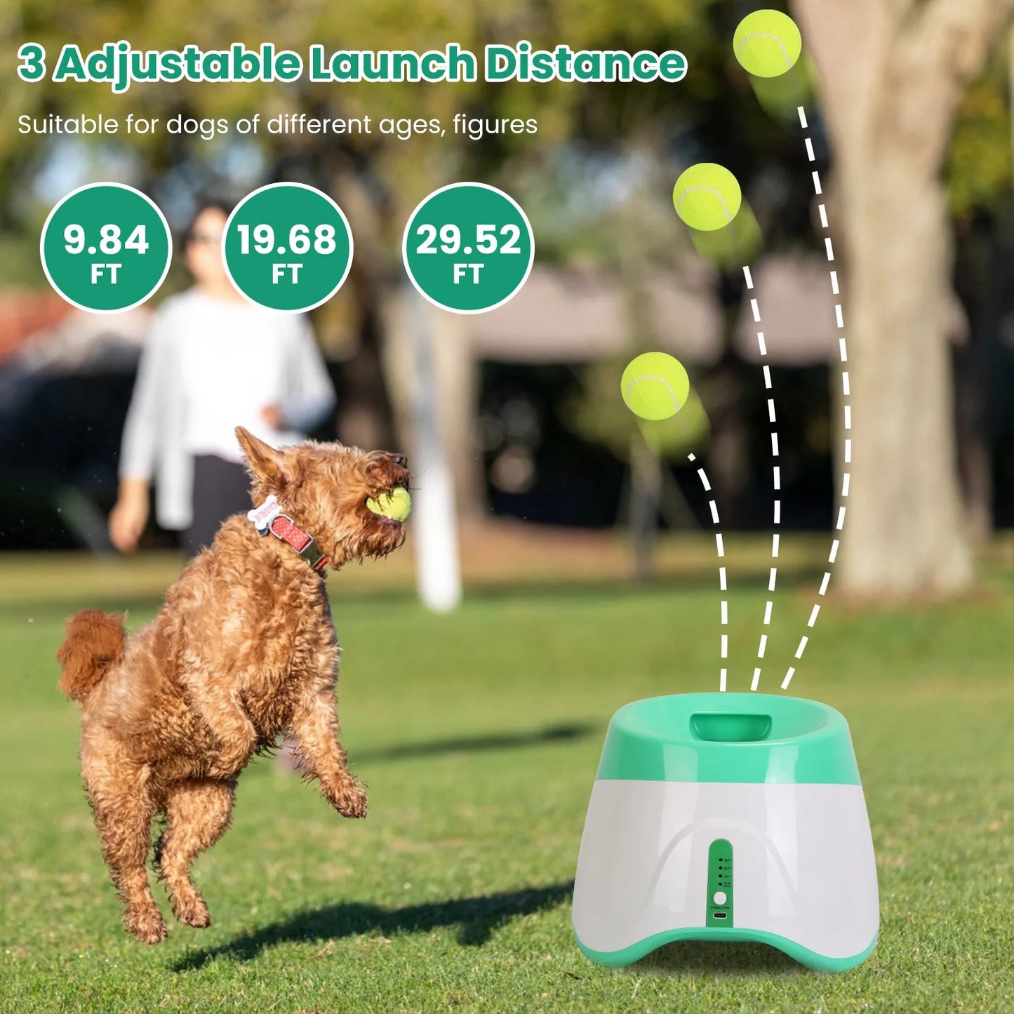 Automatic Dog Ball Launcher USB Rechargeable Fetch Machine