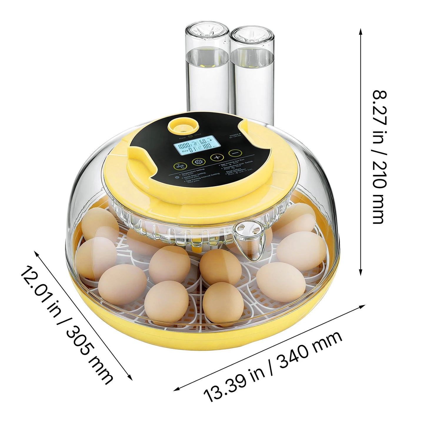 SucceBuy Egg Incubator LED Candler Temperature Display Auto Humidity Control