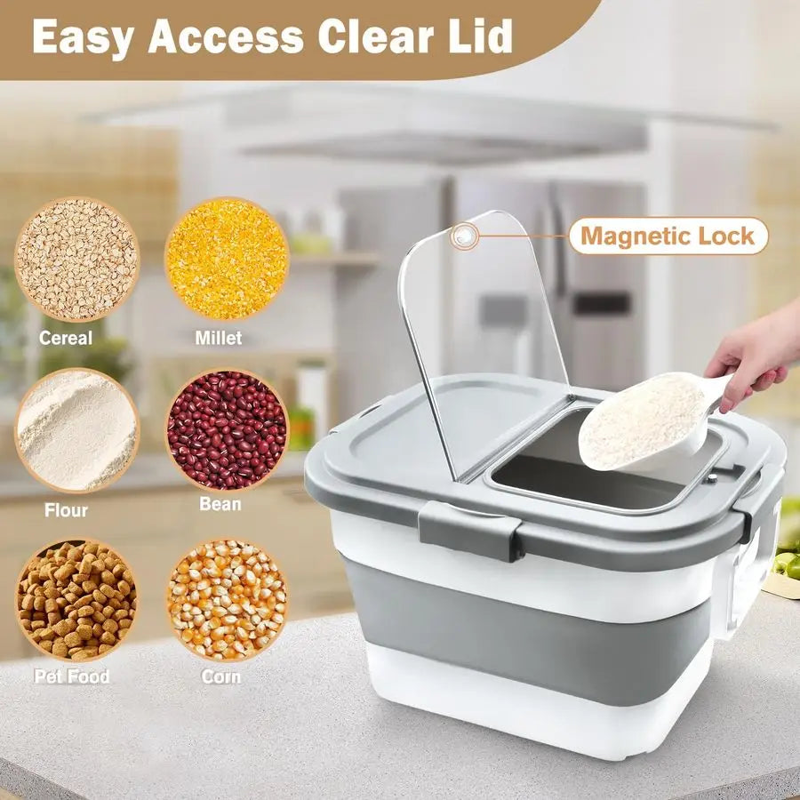 XMSJ Collapsible Airtight Rice and Pet Food Storage Container