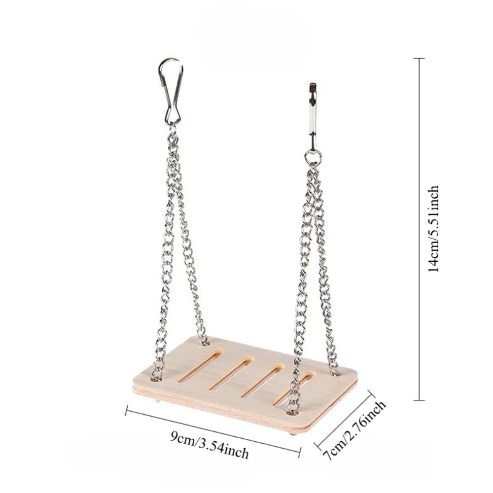 Wooden Hamster Swing Toy For Small Pets Seesaw Bridge