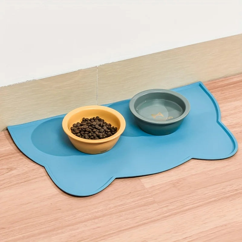 Cat And Dog Feeding Mat Silicone Waterproof With Raised Edge