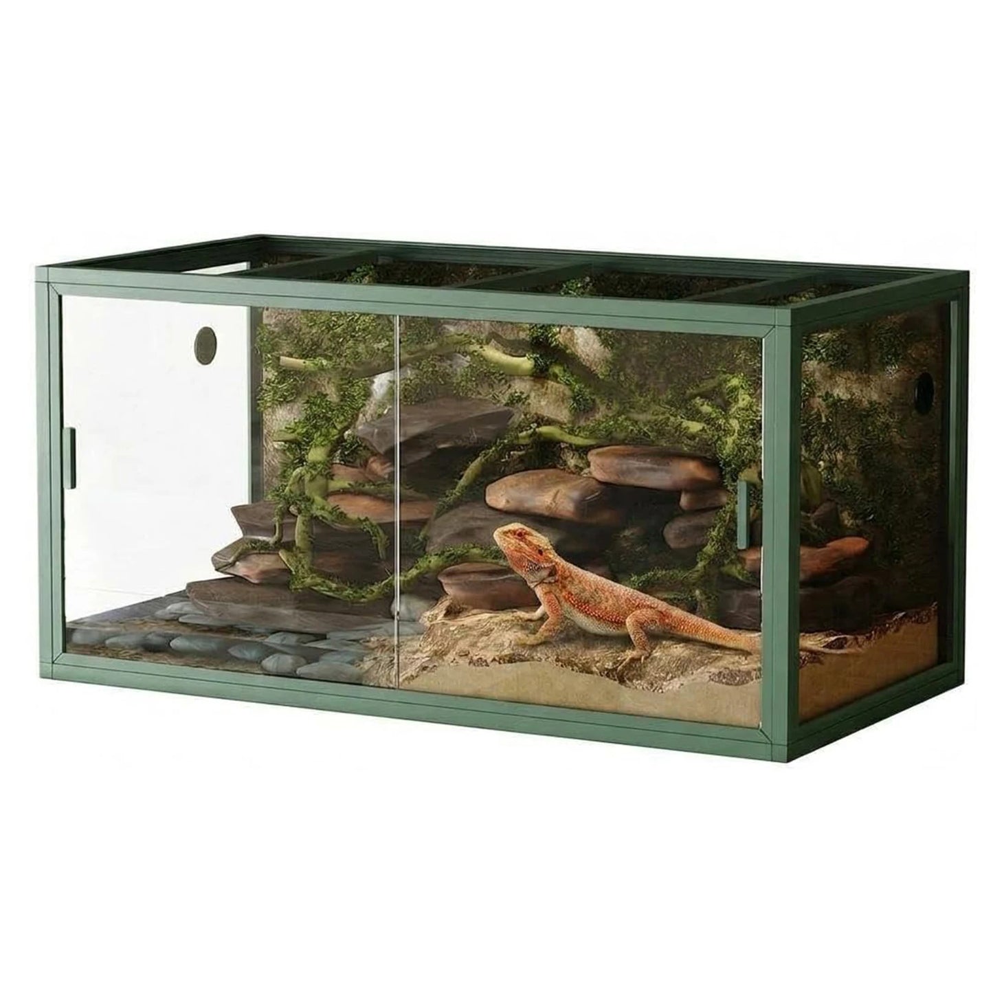 HiMISS Front Opening Glass Reptile Terrarium For Lizard Bearded Dragon
