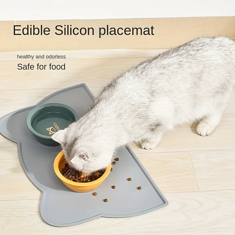 Cat And Dog Feeding Mat Silicone Waterproof With Raised Edge