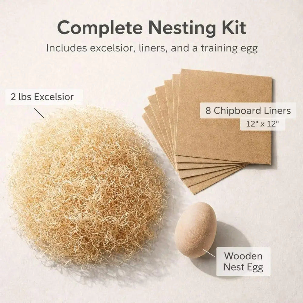 Chicken Nesting Kit With Aspen Bedding And Nest Liners