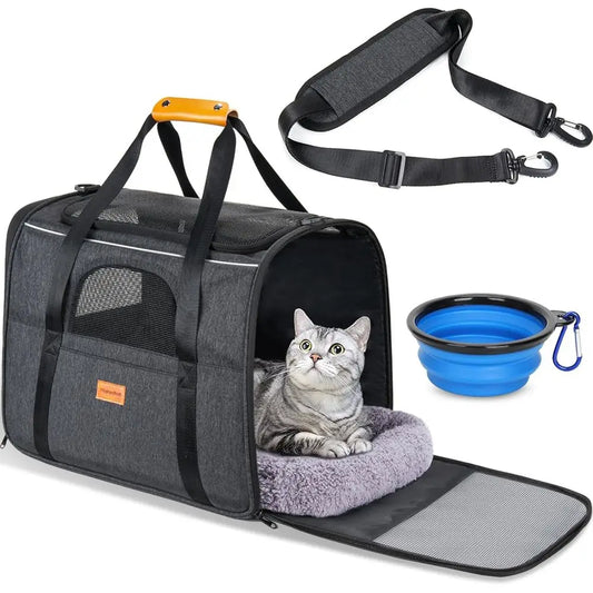 Soft Cat Carrier With Cushioned Comfort And Airline Approved