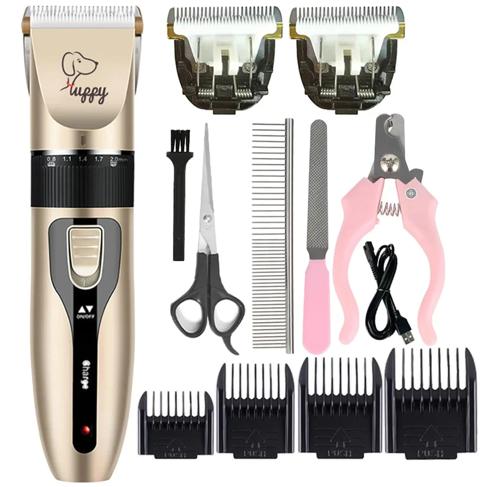 Cordless Pet Hair Clipper Kit For Dogs Cats Rabbits Grooming