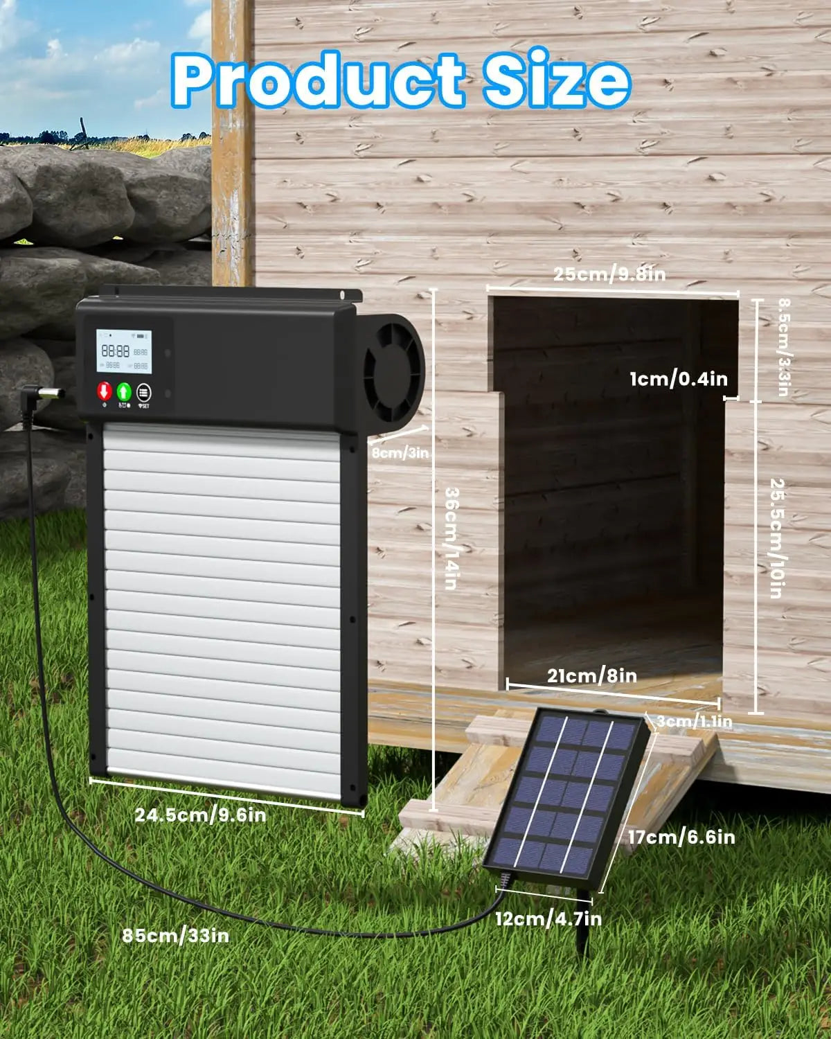 WiFi Automatic Chicken Coop Door Opener With Solar Battery
