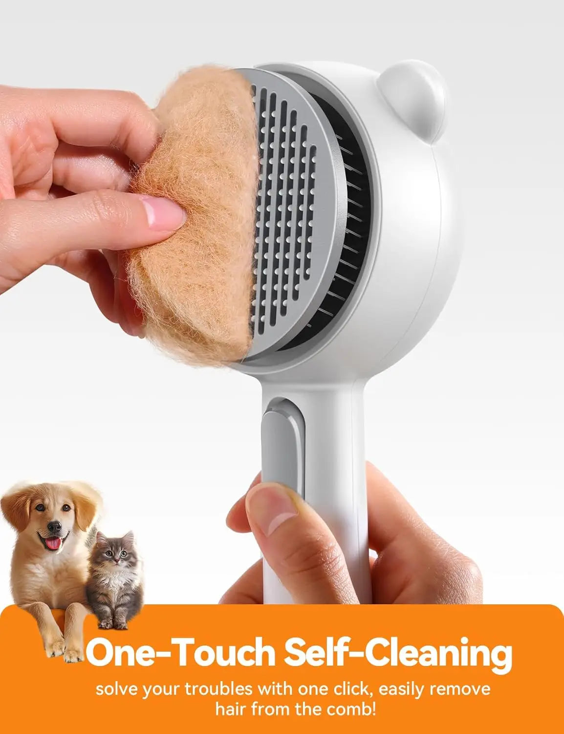 Cat Steam Brush With Release Button Dual Speed Spray