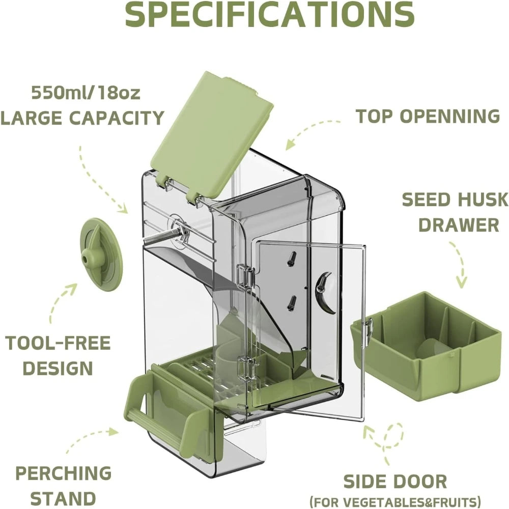 Automatic Bird Water Dispenser For Cage Parakeets And Small Birds