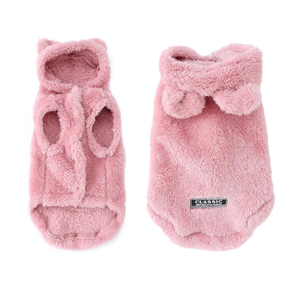 Holapet Winter Pet Hoodie Coat Cozy Fleece For Small Dogs
