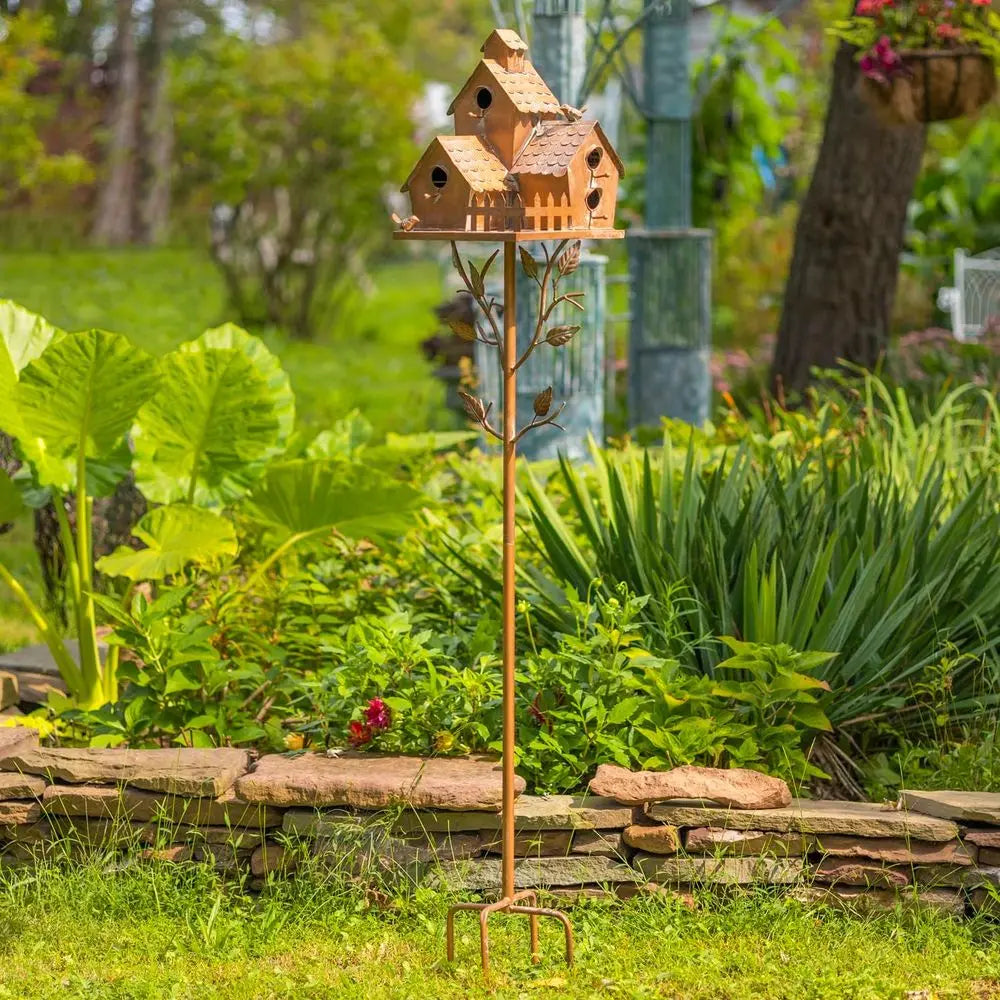 Multi-Birdhouse Stakes With Adjustable Directions For Gardens