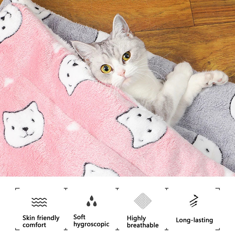 Breathable Flannel Cat Mat Thick Cushioned Sleeping Bed For Small Pets