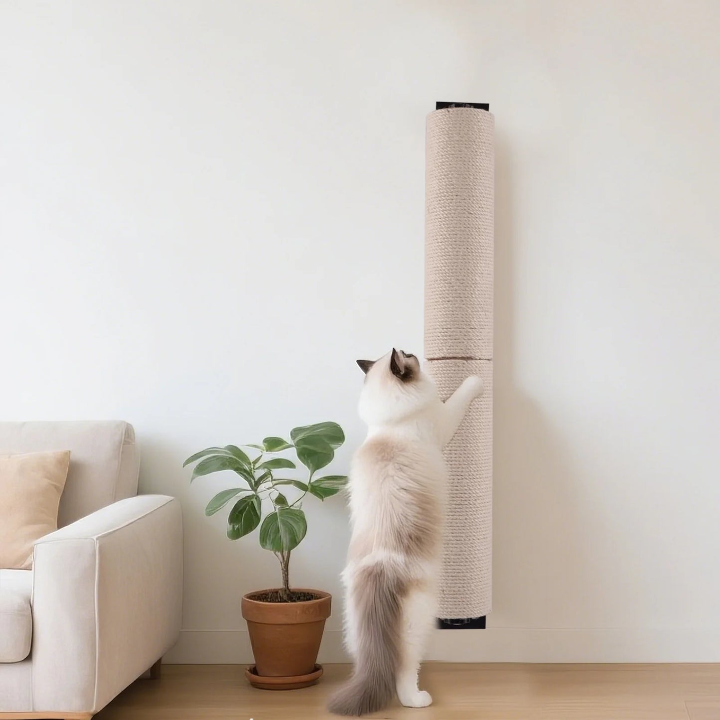 Cat Wall Mounted Scratching Post With Durable Hemp Rope