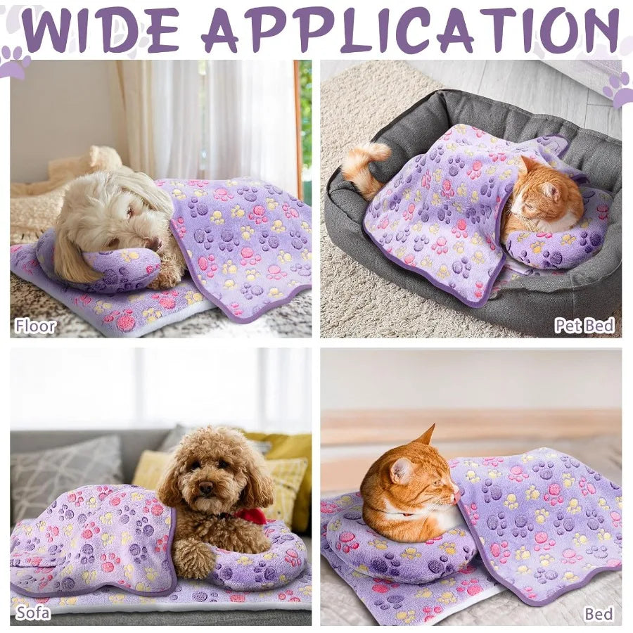 Indoor Cat Bed Mat With Blanket And U Shaped Pillow