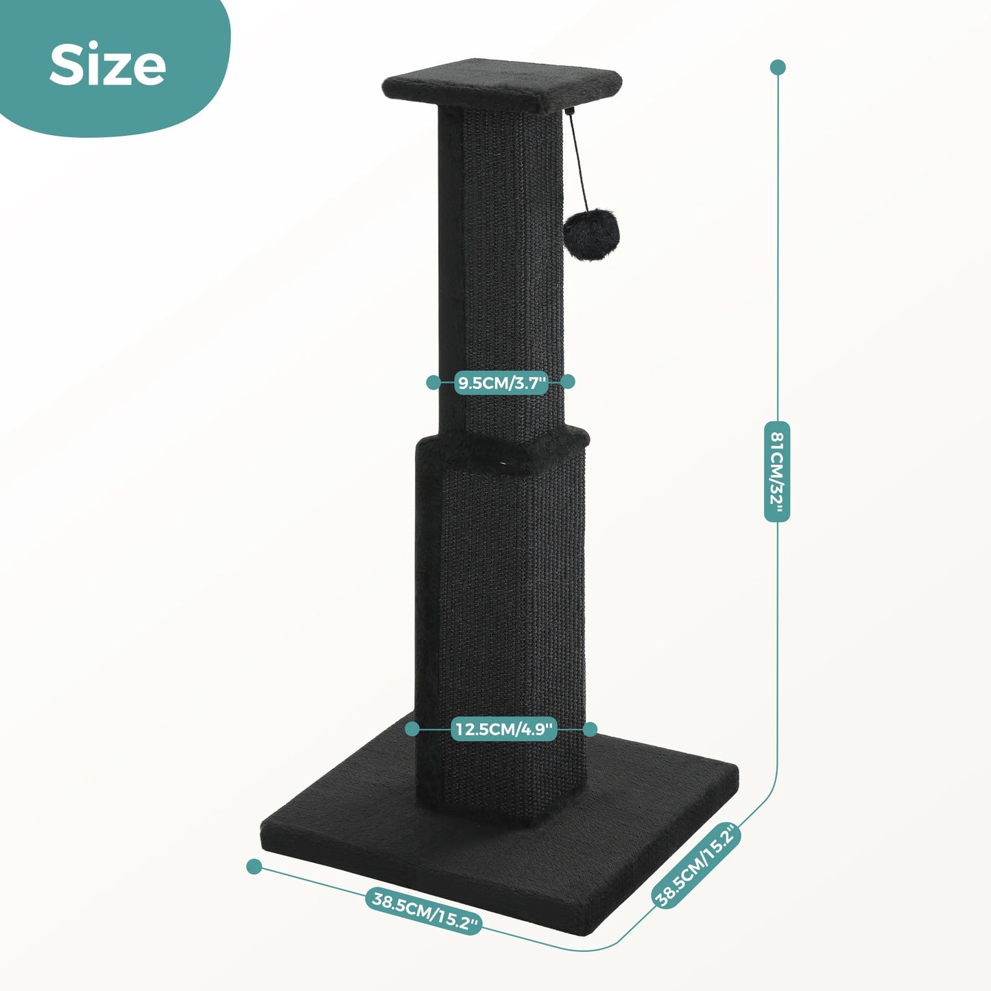 PAWZ Road Large Cat Scratching Post With Sisal Ball Toy