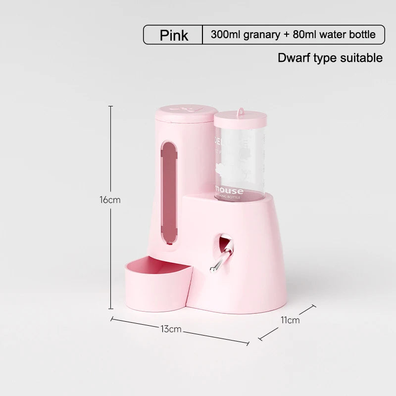 Automatic Hamster Feeder And Waterer Dispenser With Large Capacity
