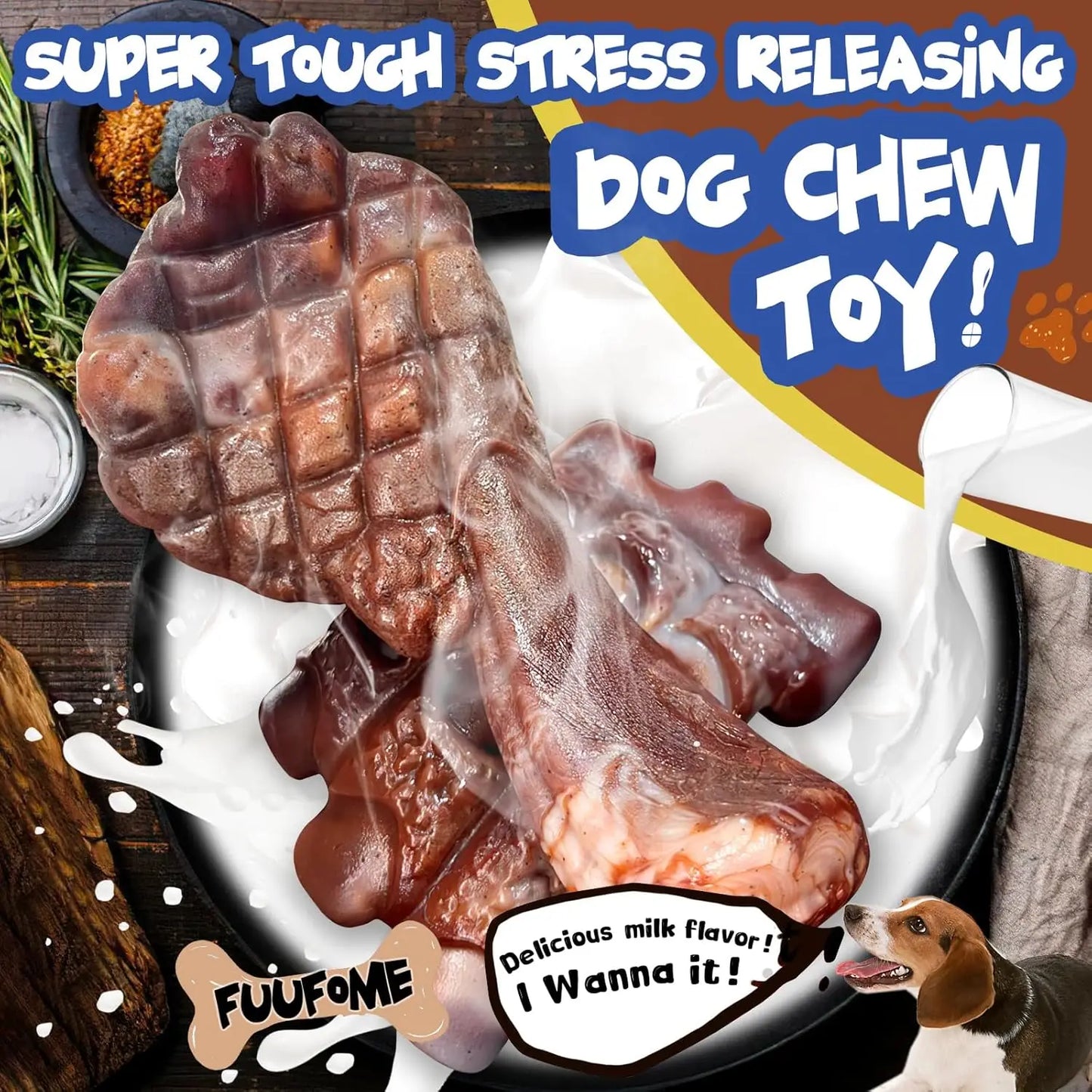 2 Pack Indestructible Dog Chew Toys For Aggressive Chewers