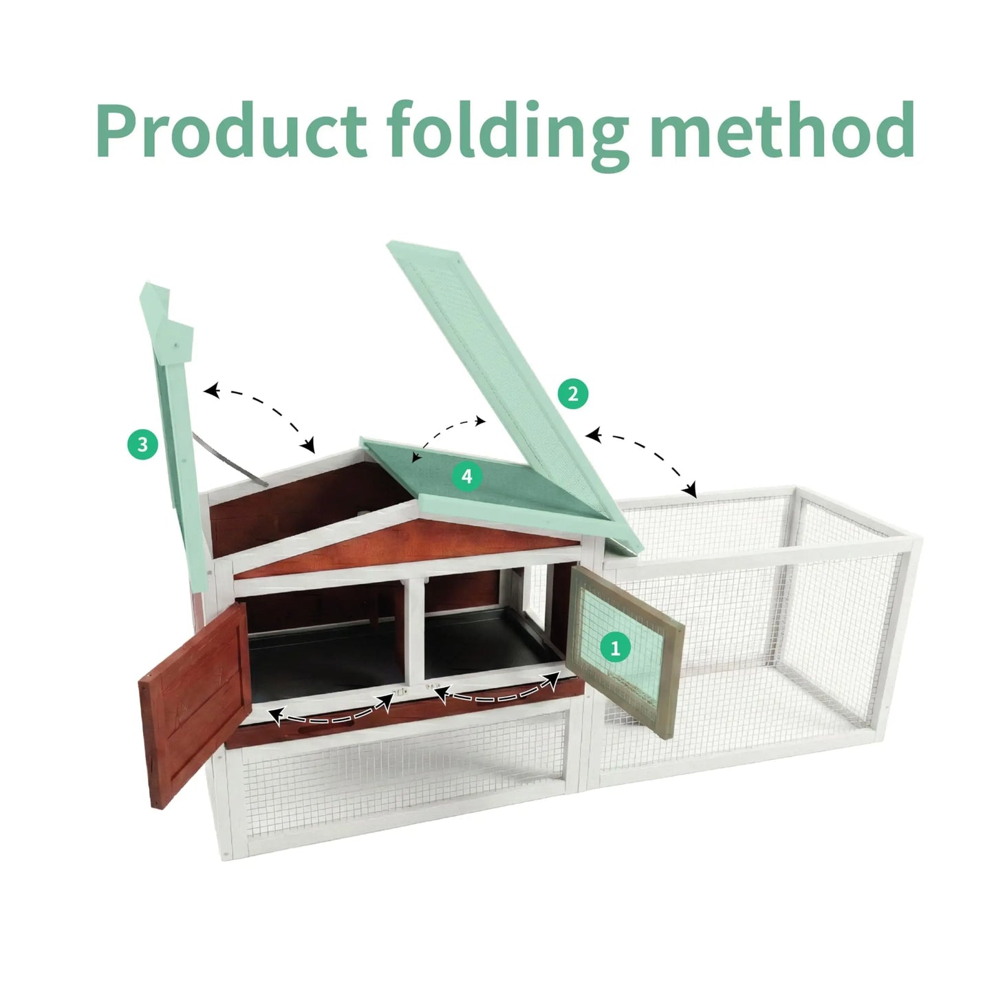 HiMISS Rabbit Hutch Outdoor Indoor With Non Slip Ramp