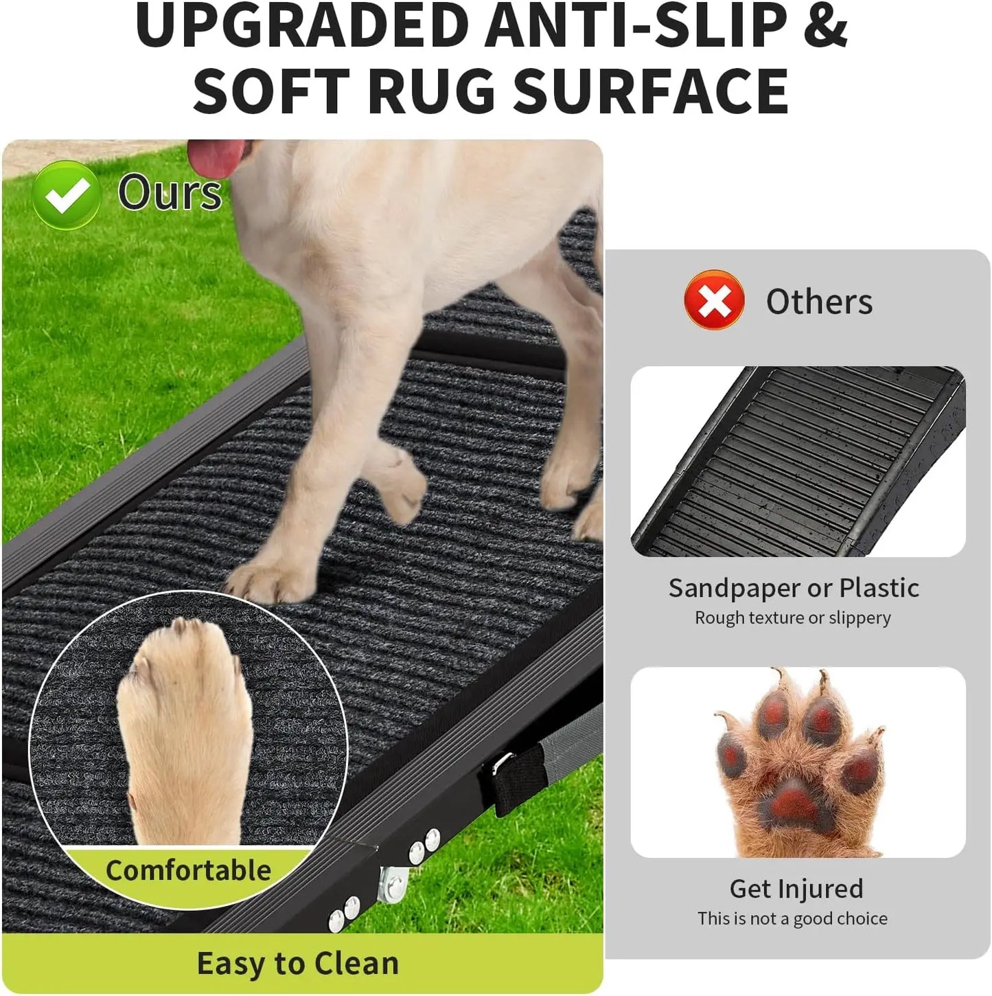 HiMISS Folding Car Ramp For Dogs, Portable Pet Steps