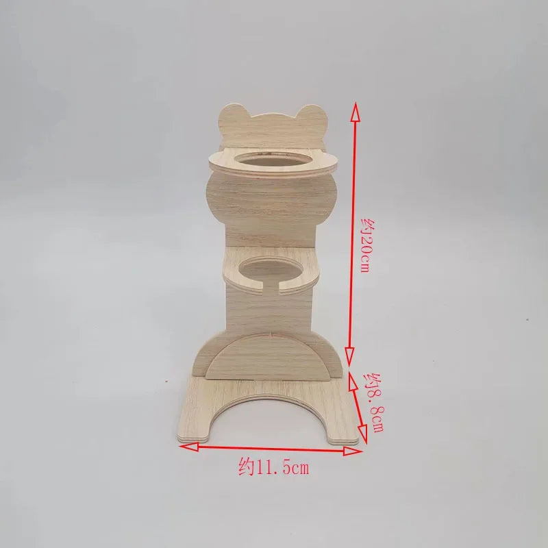 Hamster Water Bottle Rack Vertical Solid Wood Bracket