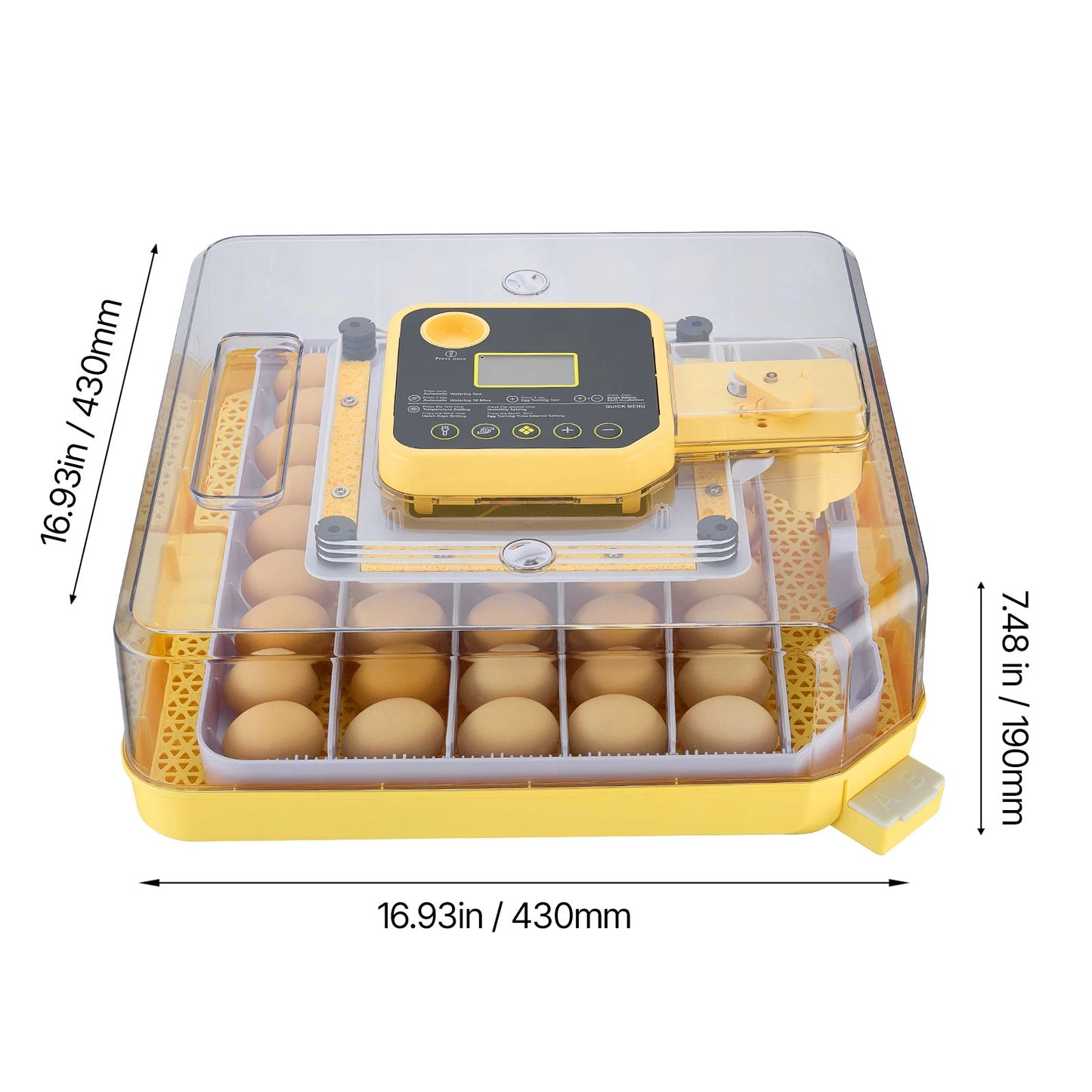 SucceBuy Egg Incubator LED Candler Temperature Display Auto Humidity Control