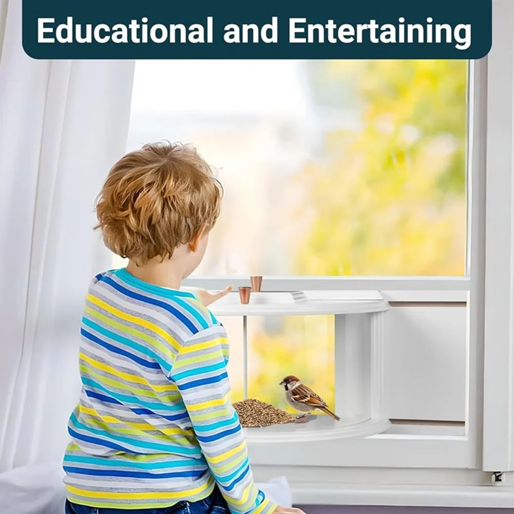 Window Bird Feeder With 180 Clear View Recessed Mount